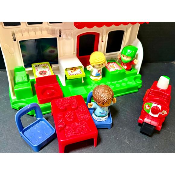 fisher-price Little People Playset We Deliver Pizza Place Motorcycle set - Picture 4 of 5